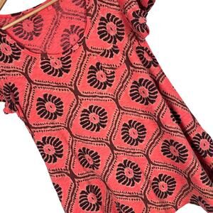 FRESH PRODUCE Women's M Pink Slub‎ Knit Asymmetrical Hem Beachy USA Tunic Top